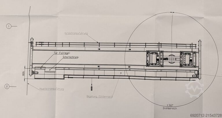 16.700 mm × 2×5 Tonnen Demag Overhead crane
