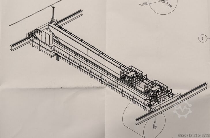 16.700 mm × 2×5 Tonnen Demag Overhead crane