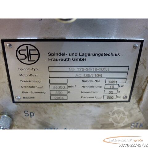 Komponente  SLF Fraureuth MF 170-24/19-101.1 Motorspindel für das Innenschleifen