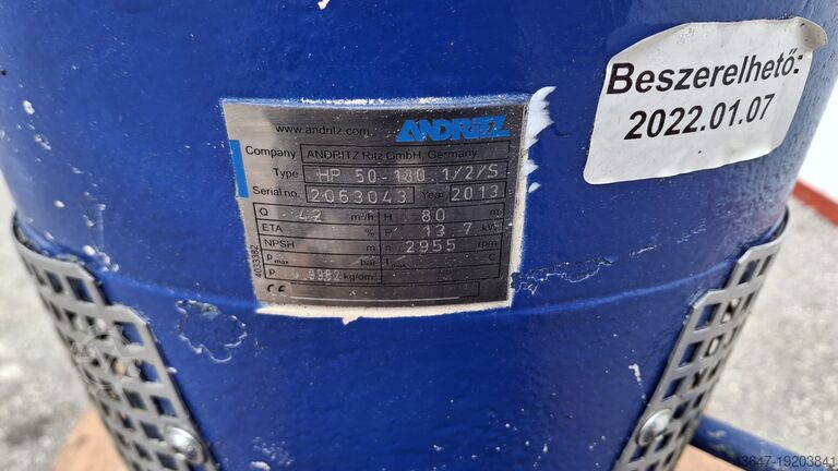 Andritz 13,7 kW, Flüssigkeitspumpe Andritz HP 50-180.1/2/S