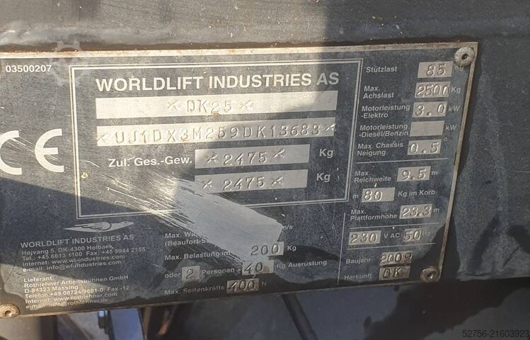 Aerial platform Worldlift Industries AS DK25