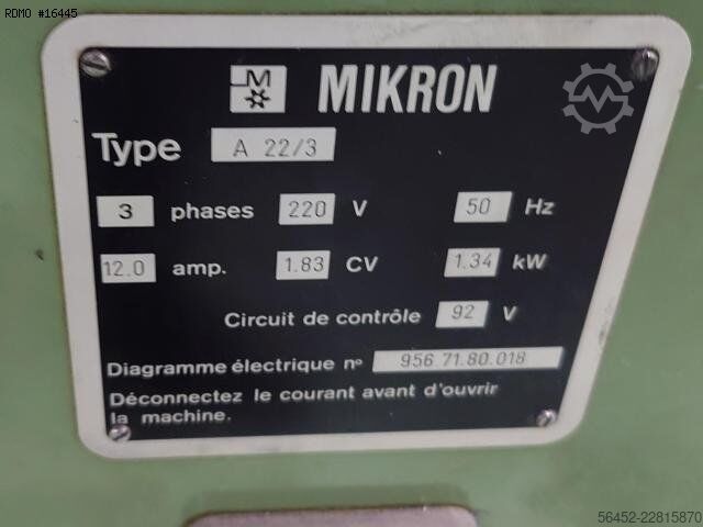 Zahnfräsmaschine MIKRON A 22/3