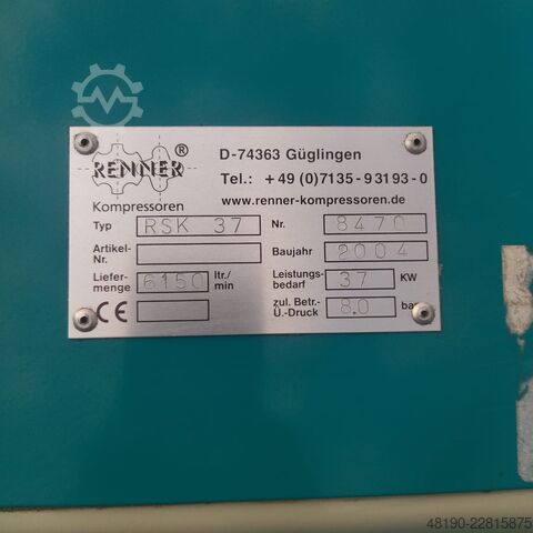 Schraubenkompressor Renner RSK37