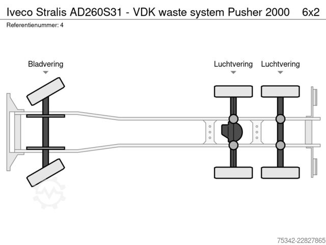 Abfallsammelfahrzeug Iveco Stralis AD260S31 - VDK waste system Pusher 2000