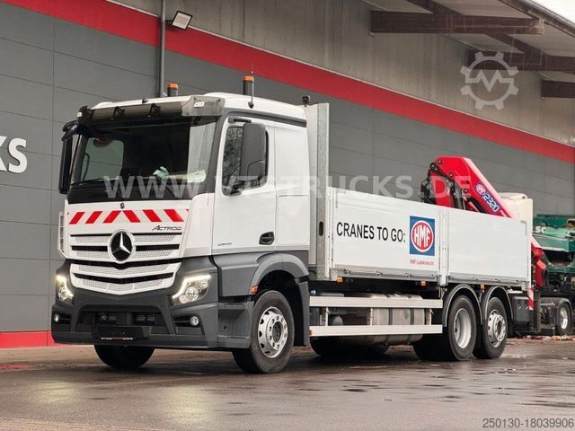 Flatbed truck MERCEDES-BENZ Actros 2545 6x2 Lift-Lenk + HMF2320 Ladekran