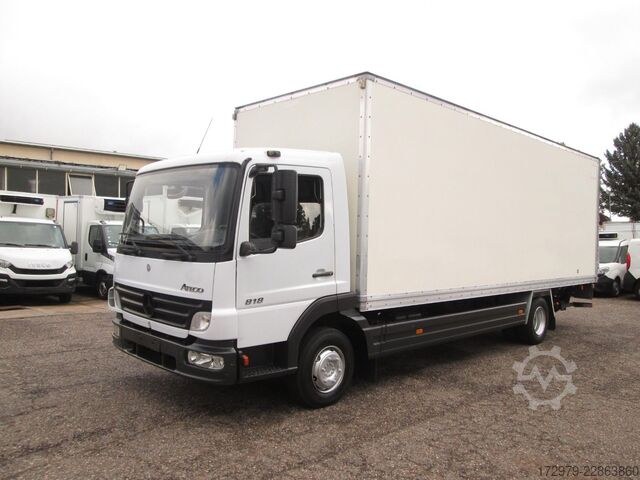 Box truck MERCEDES-BENZ Atego 1018*Maxi-Koffer 6.97m*LBW*Klima*98117Km*