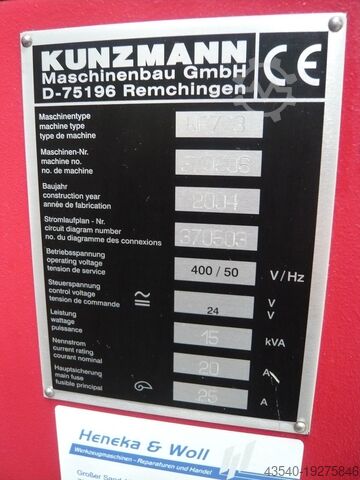 Milling machine Kunzmann WF 7/3