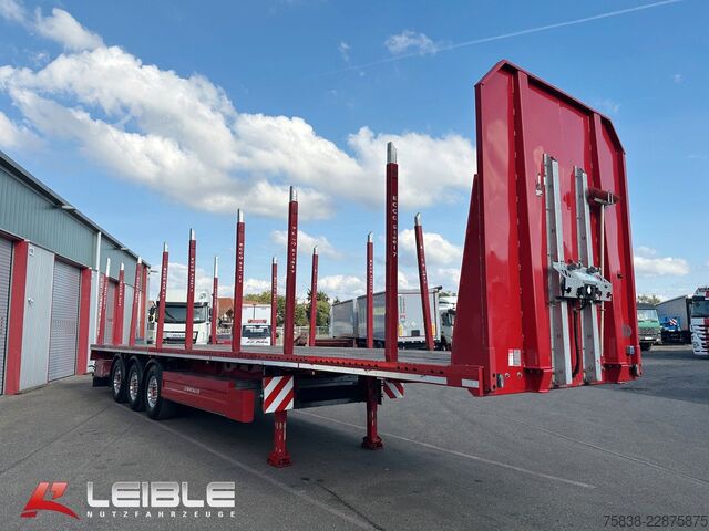 Auflieger mit Arbeitsbühne SCHWARZMÜLLER S1*Holzrungen & Plattform*Liftachse*SAF-Achsen*
