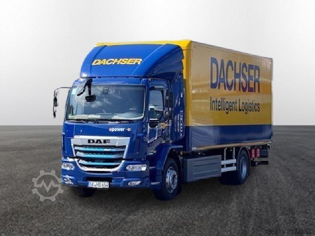 Box truck DAF XB190 FA Electric, 18t Plywood Koffer, LBW,