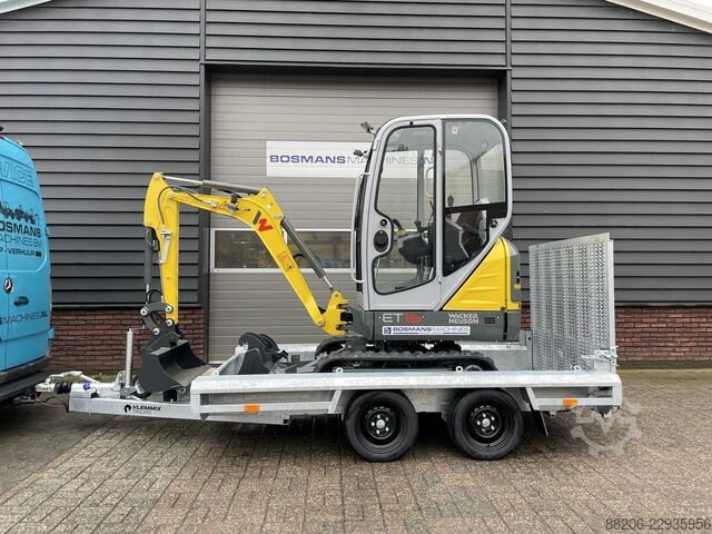 Neuson ET16 mini excavator NEW + Vlemmix tandem axle trailer €445 LEASE NEUSON ET16 minigraver NIEUW + Vlemmix 2 asser €445 LEASE