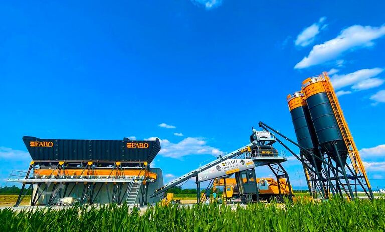 Concrete mixing plant / concrete plant FABO Concrete Batching Plant 60 M3/H Compact Concrete Batching Plant