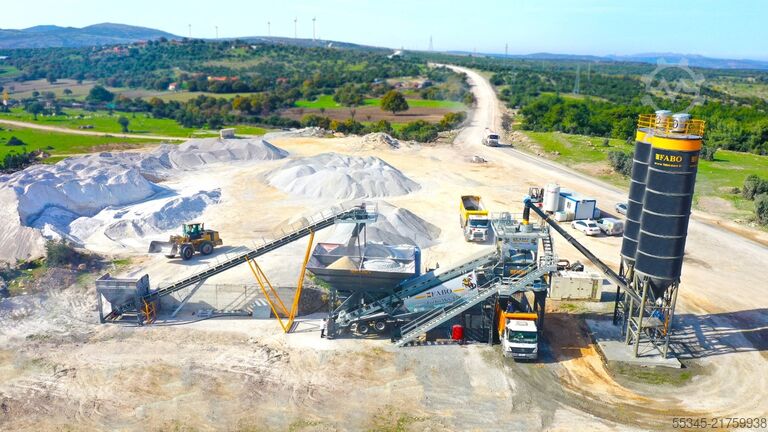 Mobile Concrete Batching Plant FABO Mobile Concrete Batching Plant 120 m3/h Mobile Concrete Batching Plant