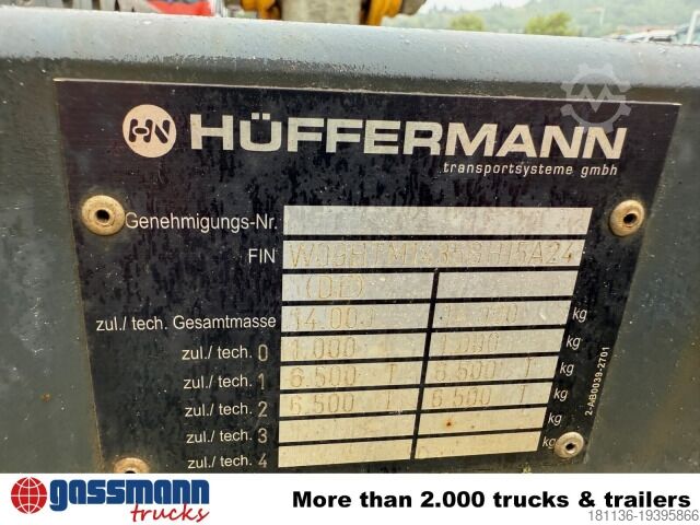 Hooklift trailer Hüffermann HTM 13.35 P Absetzanhänger