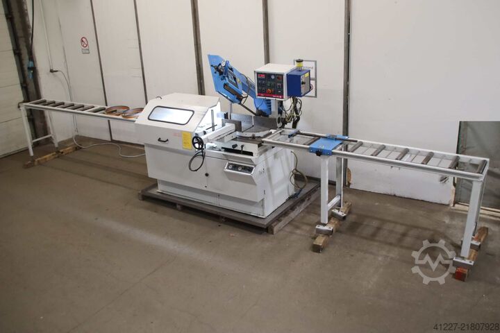 Automatic band saw with roller conveyor, length stop MEP SHARK 320 AXI