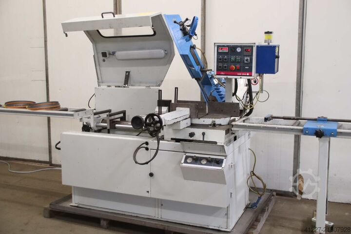 Automatic band saw with roller conveyor, length stop MEP SHARK 320 AXI