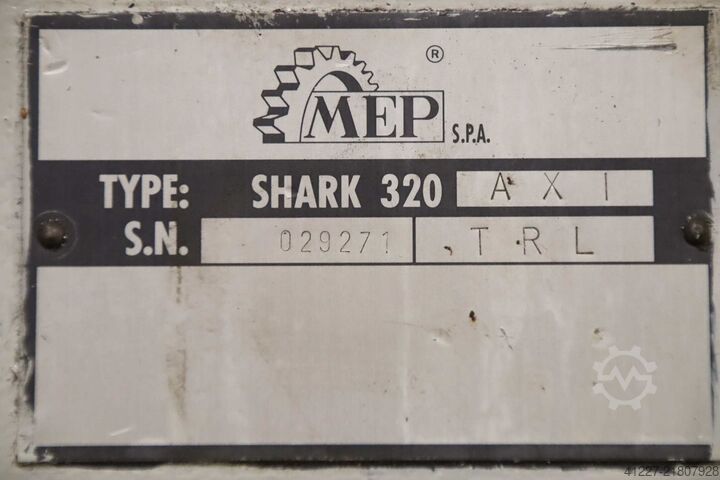 Automatic band saw with roller conveyor, length stop MEP SHARK 320 AXI