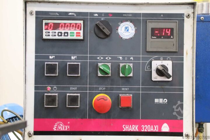 Automatic band saw with roller conveyor, length stop MEP SHARK 320 AXI