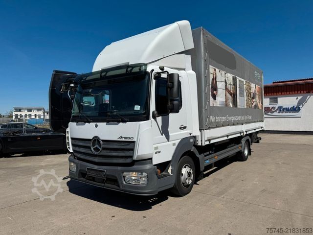 Flatbed truck with tarp MERCEDES-BENZ ATEGO 818 * * LBW * AUTOMATIK * 8.600 KG *