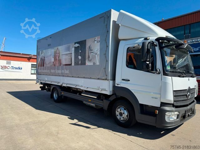 Flatbed truck with tarp MERCEDES-BENZ ATEGO 818 * * LBW * AUTOMATIK * 8.600 KG *