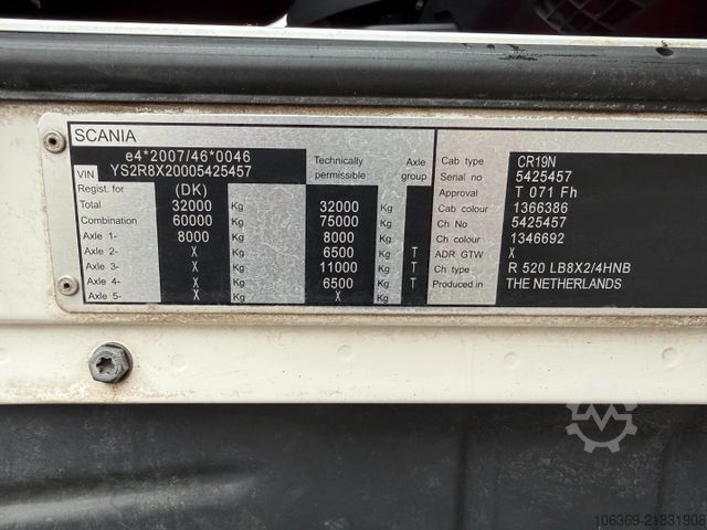 Tipper truck SCANIA R520 8x2/4 Euro 6 Tipper / Kipper /  EcoTop