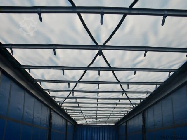 Semi-trailer with flatbed & tarpaulin Krone SDP 27 Coil 8.600 bahnverladbar