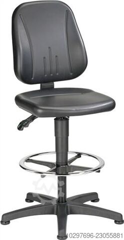 Unitec industrial swivel chair with floor glides and foot ring - 1 unit BIMOS 