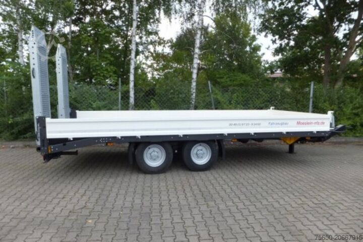 Low loader trailer Möslein TTT 11- 6,28 Weiß Neuer Tandemtieflader