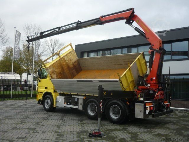 Kipper mit Kran Mercedes-Benz Actros 2646 Euro 5 6x4 2 side tipper Palfinger ...