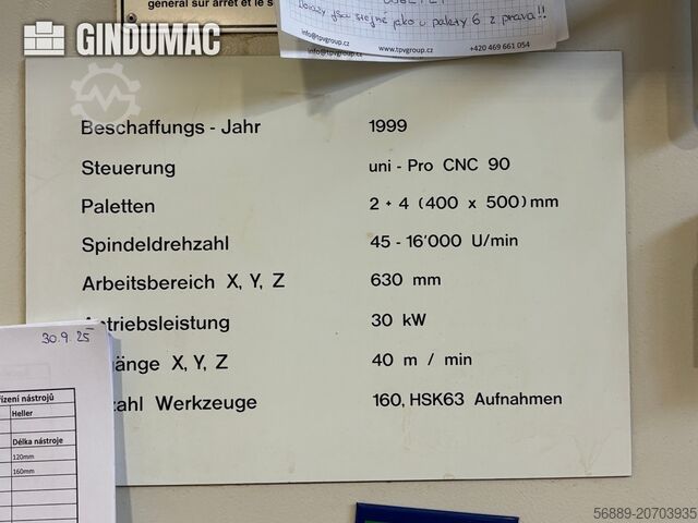 Horizontal Machining Centre HELLER MC 16 with pallet pool