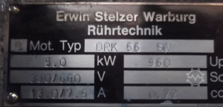 Electric motor 5 kW 960 rpm Stelzer DRK56SW
