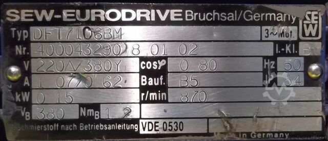 Getriebemotor 0,15 kW 94 U/min SEW-EURODRIVE DTF7106BM