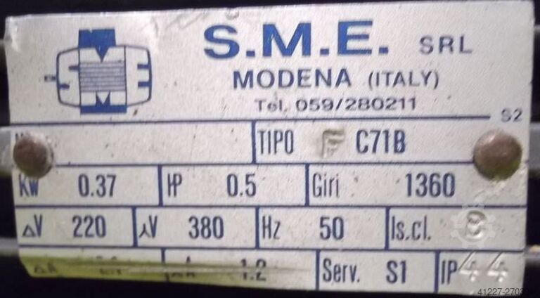 Gear motor 0.37 kW 45 rpm SME FC71B