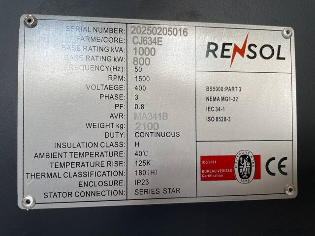 Aggregat  DPX CJ634E - 1000 kVA Alternator - DPX-33915