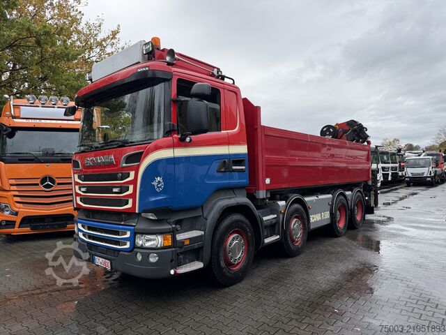 Tipper truck Scania R580 V8 8X4 Kipper Kran Palfinger 22002