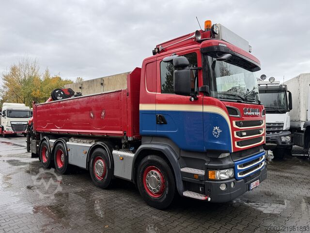 Tipper truck Scania R580 V8 8X4 Kipper Kran Palfinger 22002