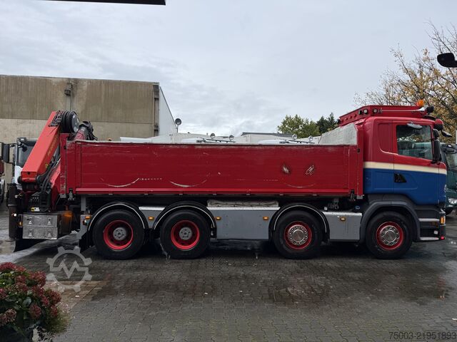 Tipper truck Scania R580 V8 8X4 Kipper Kran Palfinger 22002
