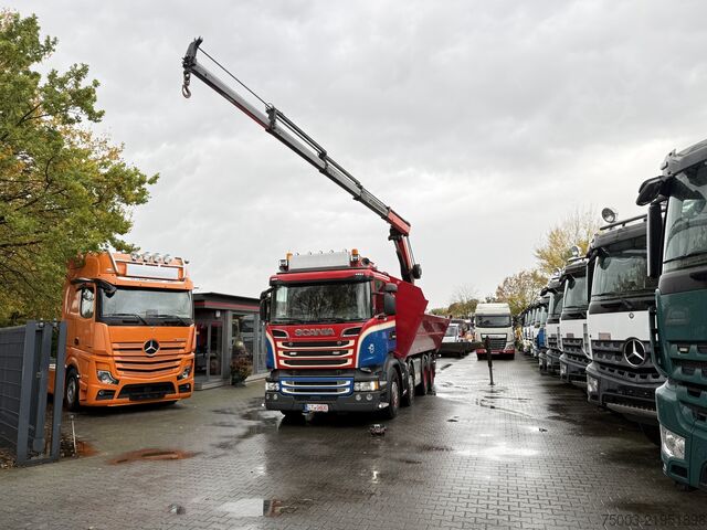 Truck mounted crane Scania R580 V8 8X4 Kipper Kran Palfinger 22002