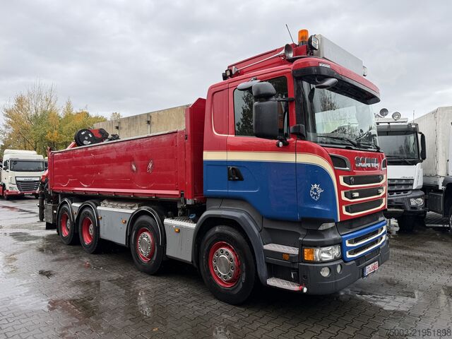 Truck mounted crane Scania R580 V8 8X4 Kipper Kran Palfinger 22002