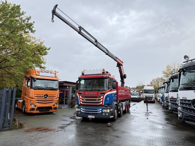 Truck mounted crane Scania R580 V8 8X4 Kipper Kran Palfinger 22002