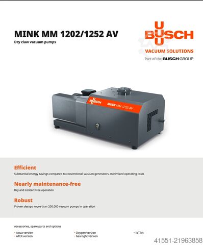 Vacuum pumps BUSCH MM 1252 AV (15 Stück)