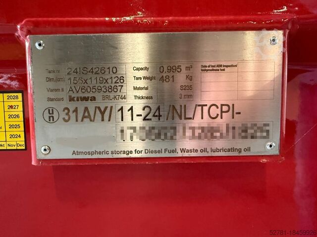 Construction equipment  New Diesel Fuel Tank 995 Liter - DPX-31021