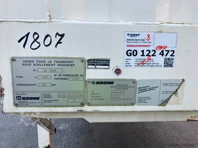 Swap body trailer KRONE Wechselbrücke Koffer