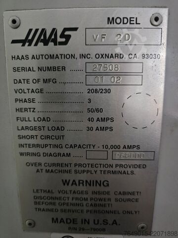 Milling machine HAAS VF-2D
