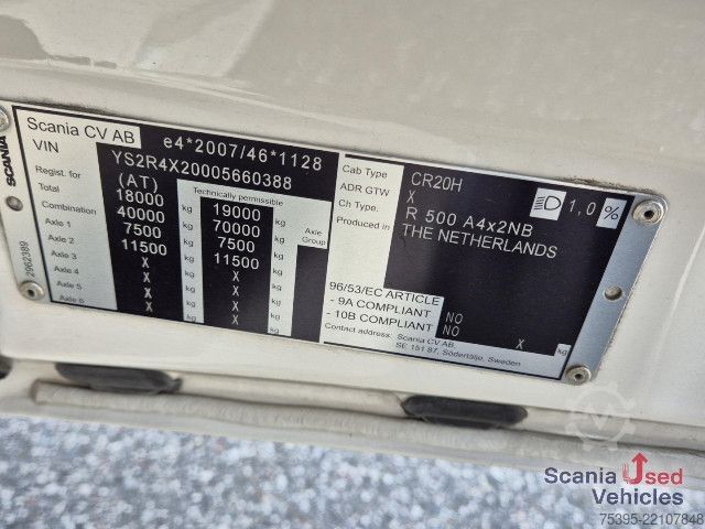 Standard tractor unit Scania R 500 A4x2NB Full AIR / PTO / ALU !!