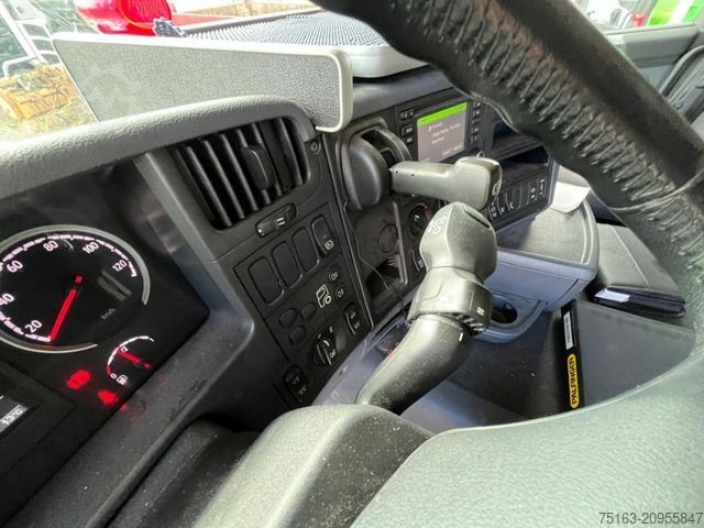 Flatbed truck with tarp SCANIA G 410 6x2 Pritsche Heckkran Palfinger PK 27002