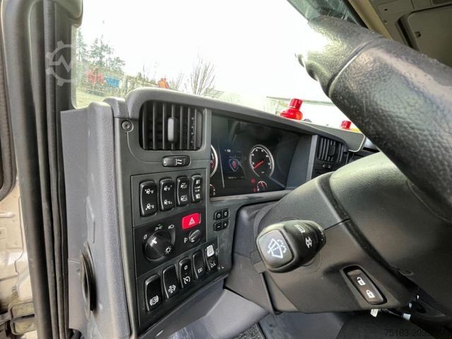 Flatbed truck with tarp SCANIA G 410 6x2 Pritsche Heckkran Palfinger PK 27002