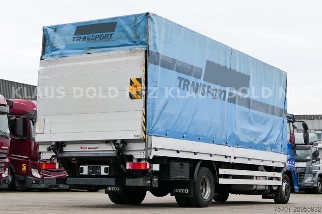 Flatbed truck with tarp IVECO 120E25 Eurocargo Pritsche Plane Bordwände LBW E5