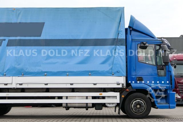 Flatbed truck with tarp IVECO 120E25 Eurocargo Pritsche Plane Bordwände LBW E5