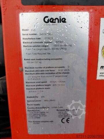 Telescopic work platform Genie S-45