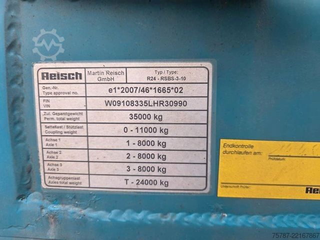 Auflieger mit Walkingfloor REISCH 65 cbm Schubboden, BPW Trommel, Kornschieber